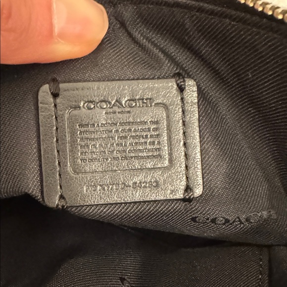 Coach black denim signature logo 2017 wristlet wallet